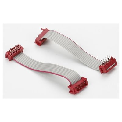 Micro Match Connector Flat Electrical Wire IDC UL2651 Red Flat Ribbon Cable