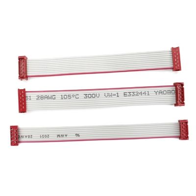 Micro Match Connector Flat Electrical Wire IDC UL2651 Red Flat Ribbon Cable