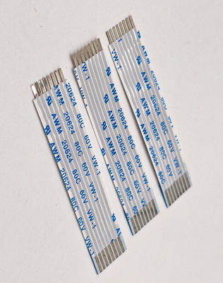 Elektronische platte, flexibele kabel met 8 pinnen Goudgeplatte 1,25 mm 10 cm Ffc-kabel UL20624 80C 60V