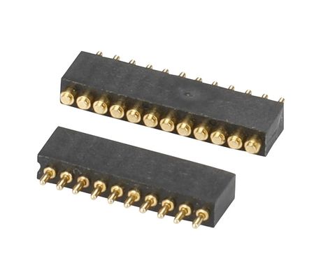 1.27mm H3.8mm Pogo Pin Connector Messing C6801 Materiaal 12 pin connector met precisie