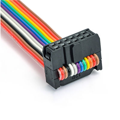 Custom 2.54mm 12 Pin Ribbon Cable IDC Socket UL2651 28AWG Flat Wire Assembly