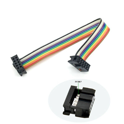Custom 2.54mm 12 Pin Ribbon Cable IDC Socket UL2651 28AWG Flat Wire Assembly