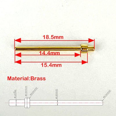 Verbindingsspenen 2.0x18.5 mm Goud beklede terminalspeld Messing contactpuntspeld