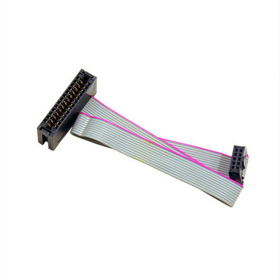 2.54mm IDC Socket To Male Connector 2 rij 14 contacten Flat Ribbon Cable Assembly