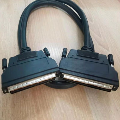 HPDB 100 Pin MDR Connector SCSI Kabel Assemblage Zwarte draad Met Messing Contactmateriaal