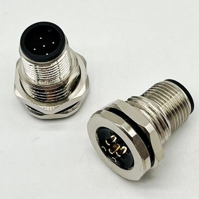 M12 5 Pin Vrouwelijke en mannelijke panel Mount Multi Pin Circular Cable Connectors Waterdicht