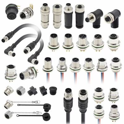 Waterdicht IP67 cirkeldraadconnectoren DIN Type Mannelijke stekker 2 3 4 5 6 8 10 12 pin