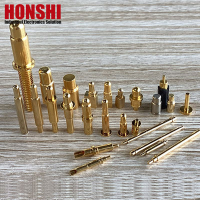 Mannelijke veerbeladen pin Goud bekleed voor 3,00 mm Pogo Pin Connectors Temperatuurbereik -40 °C-105 °C