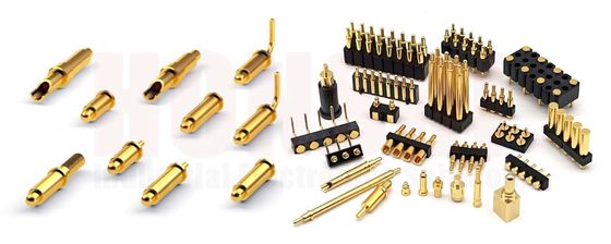 Mannelijke veerbeladen pin Goud bekleed voor 3,00 mm Pogo Pin Connectors Temperatuurbereik -40 °C-105 °C