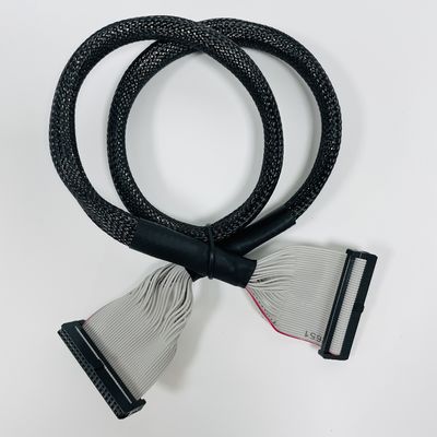 Op maat gemaakte 2,54 mm zwarte platte kabel 6 pin - 64 pin IDC Flat Ribbon Cable Assembly