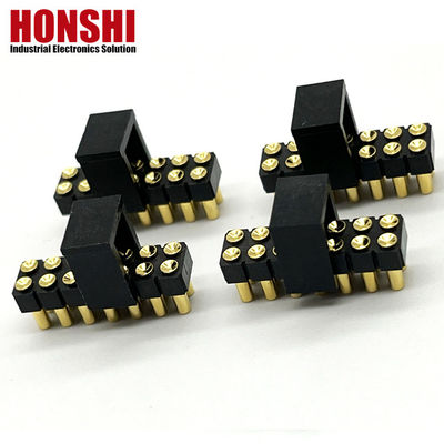 2.54mm High Current Pogo Pin Connector Vrouwelijke 2x7P Goudgeplatte H2.5 SMT Type Voor PCB