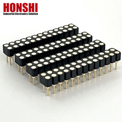 2.54mm Dual Row PCB H3.0mm 7.4mm Rechte Messing Bewerkte Ronde Vrouwelijke Kopverbinding