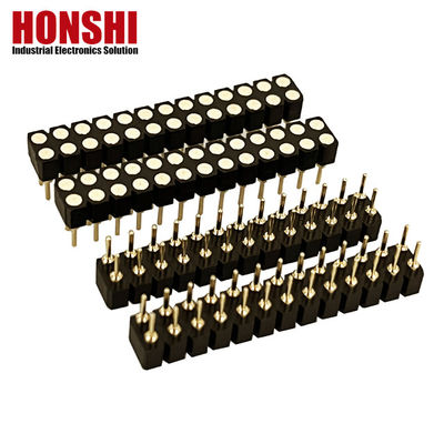 2.54mm Dual Row PCB H3.0mm 7.4mm Rechte Messing Bewerkte Ronde Vrouwelijke Kopverbinding