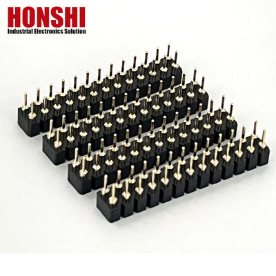 2.54mm Dual Row PCB H3.0mm 7.4mm Rechte Messing Bewerkte Ronde Vrouwelijke Kopverbinding