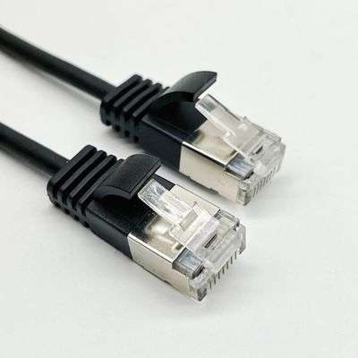 0.5m - 20m Zwarte RJ45 Ethernet kabel Ronde Cat7 patch kabel Op maat