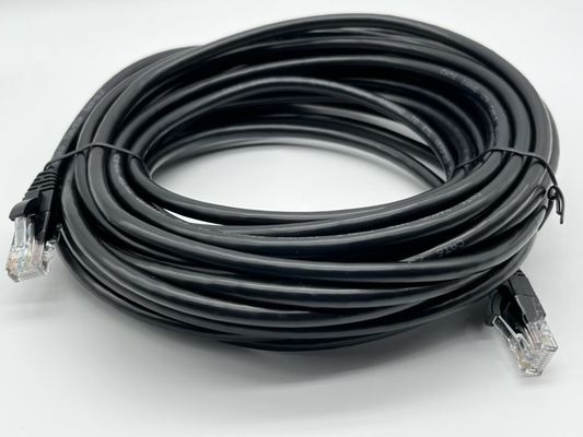 0.5m - 20m Zwarte RJ45 Ethernet kabel Ronde Cat7 patch kabel Op maat