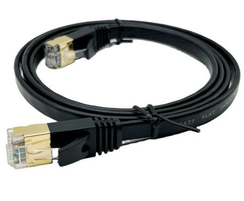 Op maat gemaakte zwarte gevormde kabel assemblage RJ45 Cat7 Ethernet patch kabel 8P8C connector kabel