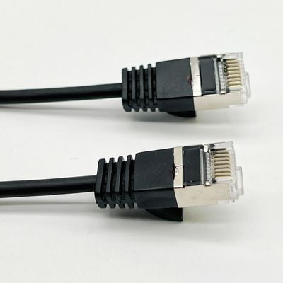 Op maat gemaakte zwarte gevormde kabel assemblage RJ45 Cat7 Ethernet patch kabel 8P8C connector kabel