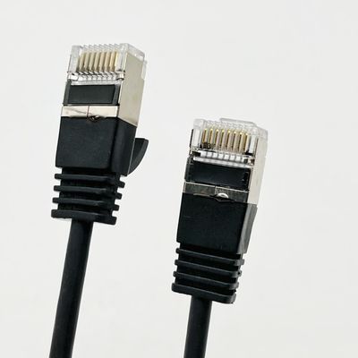 Op maat gemaakte zwarte gevormde kabel assemblage RJ45 Cat7 Ethernet patch kabel 8P8C connector kabel