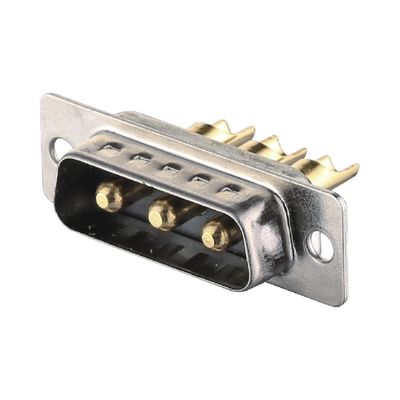 2 - 64 Pin Power D Sub Male Connector 3W3 Zwart / Blauw Solder Type Dip Brass