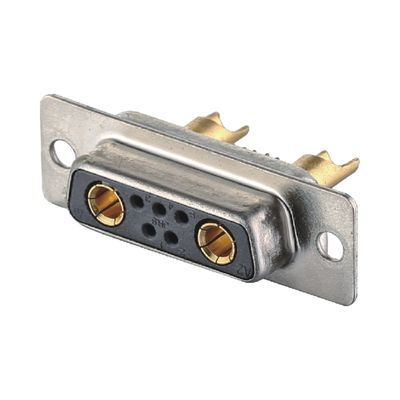 2 - 64 Pin Power D Sub Male Connector 3W3 Zwart / Blauw Solder Type Dip Brass