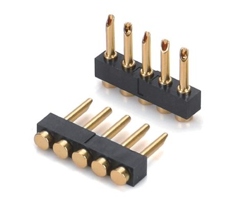 2.54mm Pitch Vrouwelijke 6 pin PCB Connector Spring geladen Pogo Pin Connector Smt Type