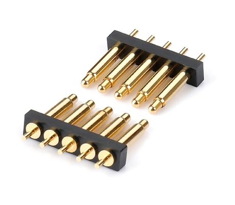 2.54mm Pitch Vrouwelijke 6 pin PCB Connector Spring geladen Pogo Pin Connector Smt Type
