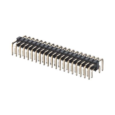 1.27mm Pitch Right Angle Board To Board Connector 2 - 50 Pin Messing Pin Header Connector