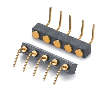 Op maat gemaakte 2,54 mm pitch spring geladen Pogo Pin Connector Dip Type Vrouwelijke kop 10 pin