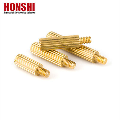 Mannelijke Messing Spacer Studs Met Metric Thread Interne Externe Knurled Standoff Op maat
