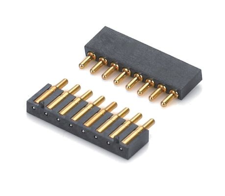 2.5mm Pitch Brass C6801 3 Pin SMT Type Mannelijke kop Pogo Pin Connector zwart plastic