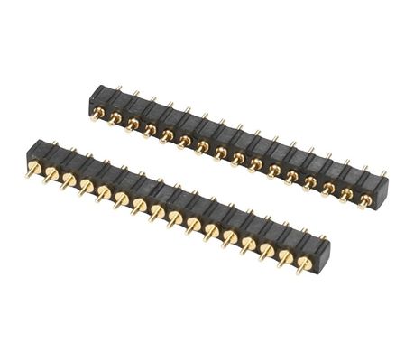 2.54mm 10 Pin Double Row Customise Pogo Pin Connector Goud geplatte SMT