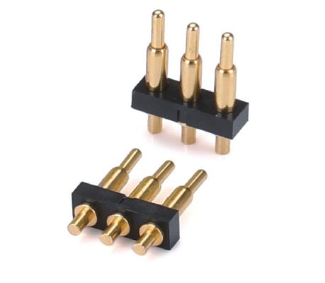 Single Row 3pin 1.5mm Dip Type Goud bekleed Messing Pogo pin Connector 2.54mm pitch