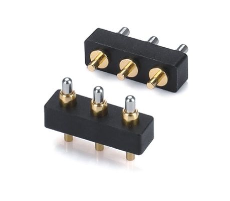 Single Row 3pin 1.5mm Dip Type Goud bekleed Messing Pogo pin Connector 2.54mm pitch