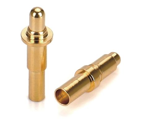 Man Soldeer 9.5mm Pogo Pin Connector Messing 3.2mm Hoogte Veer geladen Goud geplatteerd