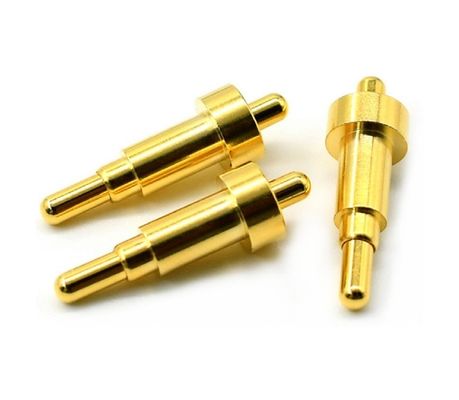 Man Soldeer 9.5mm Pogo Pin Connector Messing 3.2mm Hoogte Veer geladen Goud geplatteerd