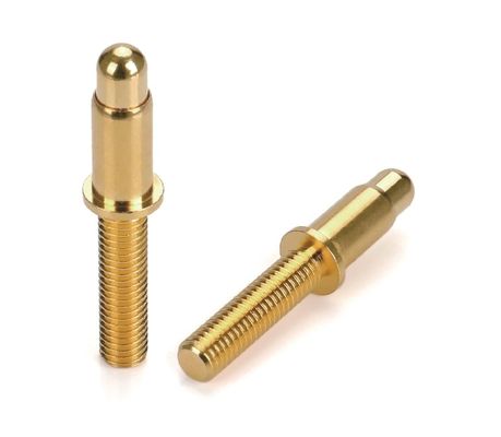 Man Soldeer 9.5mm Pogo Pin Connector Messing 3.2mm Hoogte Veer geladen Goud geplatteerd