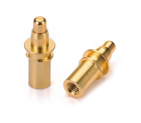 Man Soldeer 9.5mm Pogo Pin Connector Messing 3.2mm Hoogte Veer geladen Goud geplatteerd