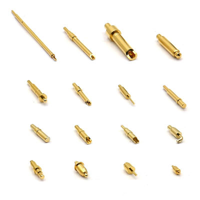 Mannelijke door gaten type veer geladen pin connector Messing Pogo Pin 120g Spring Force