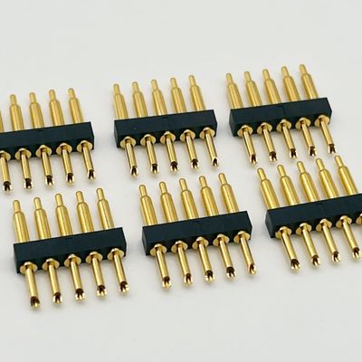 Soldeertype Pogo Pin Connector 2.54mm Pitch 1x5P Mannelijke veerbeladen Pogo Pin