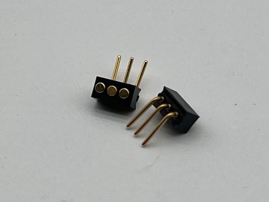 1.27mm 3pins rechthoekige dip type messing spring geladen magnetische Pogo pin connector