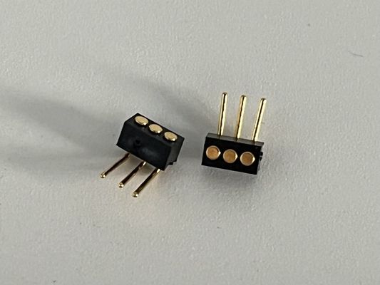 1.27mm 3pins rechthoekige dip type messing spring geladen magnetische Pogo pin connector