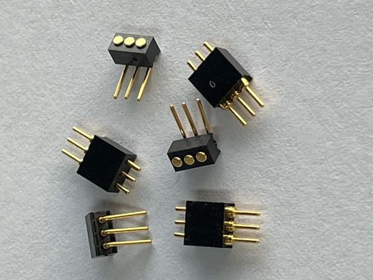 1.27mm 3pins rechthoekige dip type messing spring geladen magnetische Pogo pin connector