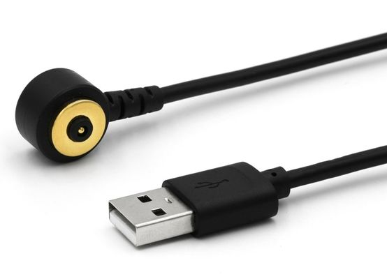 2 Pin Magnetische Pogo Pin Connector Kabel naar USB Type A M Witte kabel