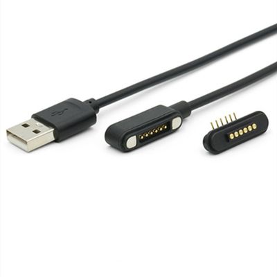 2 Pin Magnetische Pogo Pin Connector Kabel naar USB Type A M Witte kabel