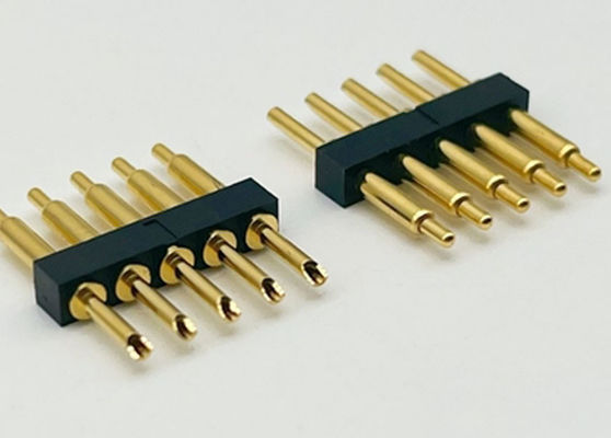 Soldeertype Pogo Pin Connector 2.54mm Pitch 1x5P Mannelijke veerbeladen Pogo Pin