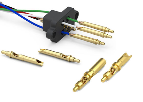 Goudgeplatte Pogo-pin-draadbindingsterminalconnectoren met voorjaarslading