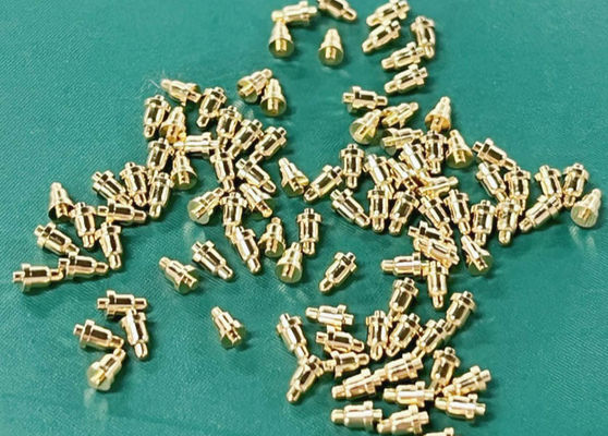 Mannelijke veerbeladen pin Goud bekleed voor 3,00 mm Pogo Pin Connectors Temperatuurbereik -40 °C-105 °C