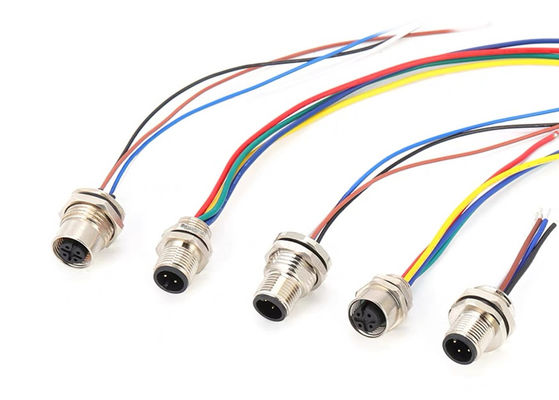 M12 Series Circulaire Connector Man Plug 5pin achterschroef Panel montage M16 * 1.5 PG9