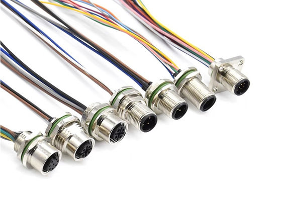 M12-serie Circulaire draad connector Socket 12 pin Achterste schroefpaneel Montage